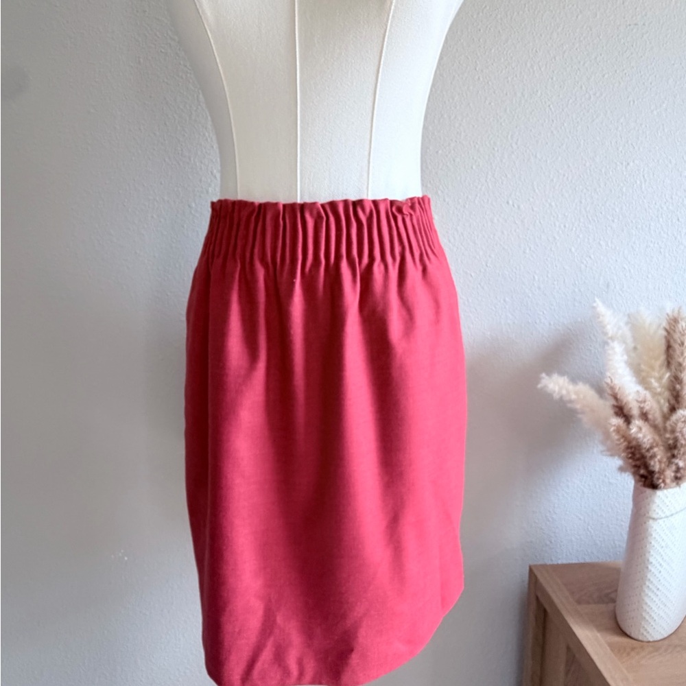 J‎ CREW Sidewalk Paper Bag Skirt Elastic Waist Pull Color Pink Size 0